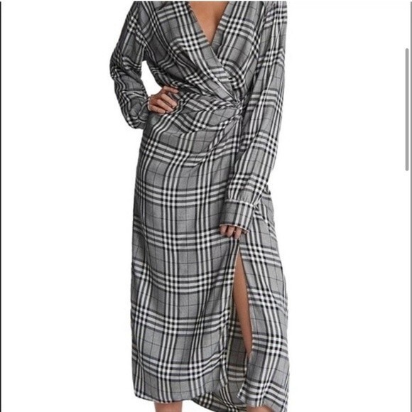 Rag‎ & Bone Amber Plaid Front Twist Dress Size 00 - Picture 3 of 12